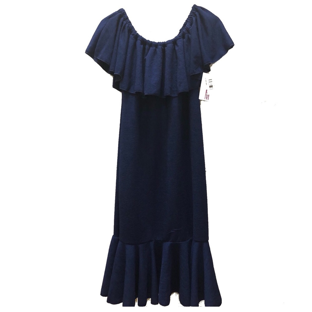 LuLaRoe Medium Navy Blue Cici Dress NWT!!